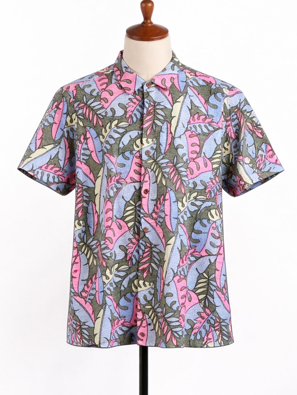 Tommy Bahama Mens‎ XL TG Tropical Leaf Print Silk Polyester Button Down Shirt